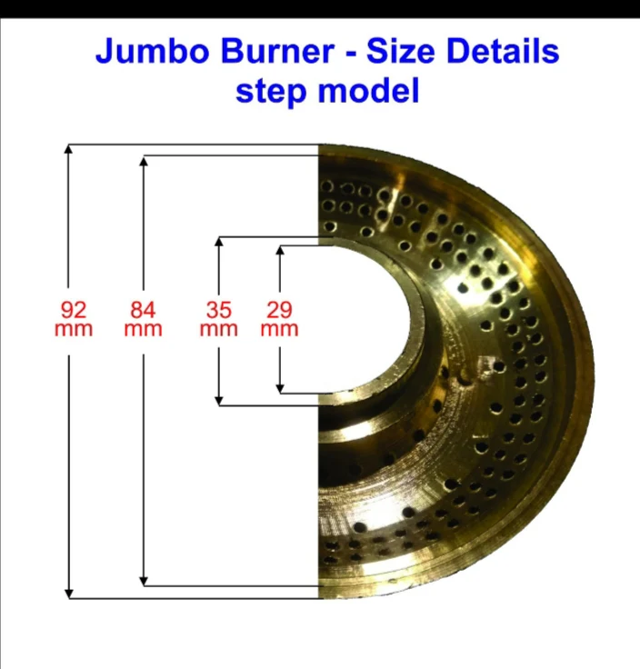1 No. Jumbo Size Gas Stove Brass Burner with bottom  suitable for all kind of Gas stove - Image 2
