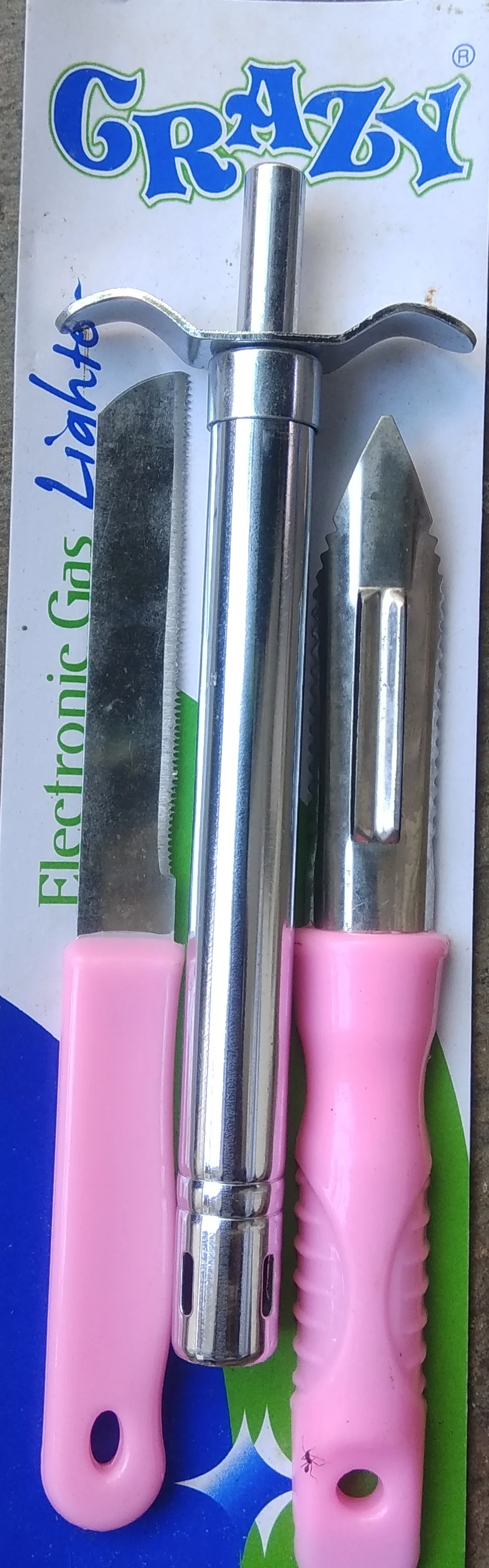 3 PCs Stainless Steel Lighter for Gas Stove, Knife, Vegetable Sleever - Image 3