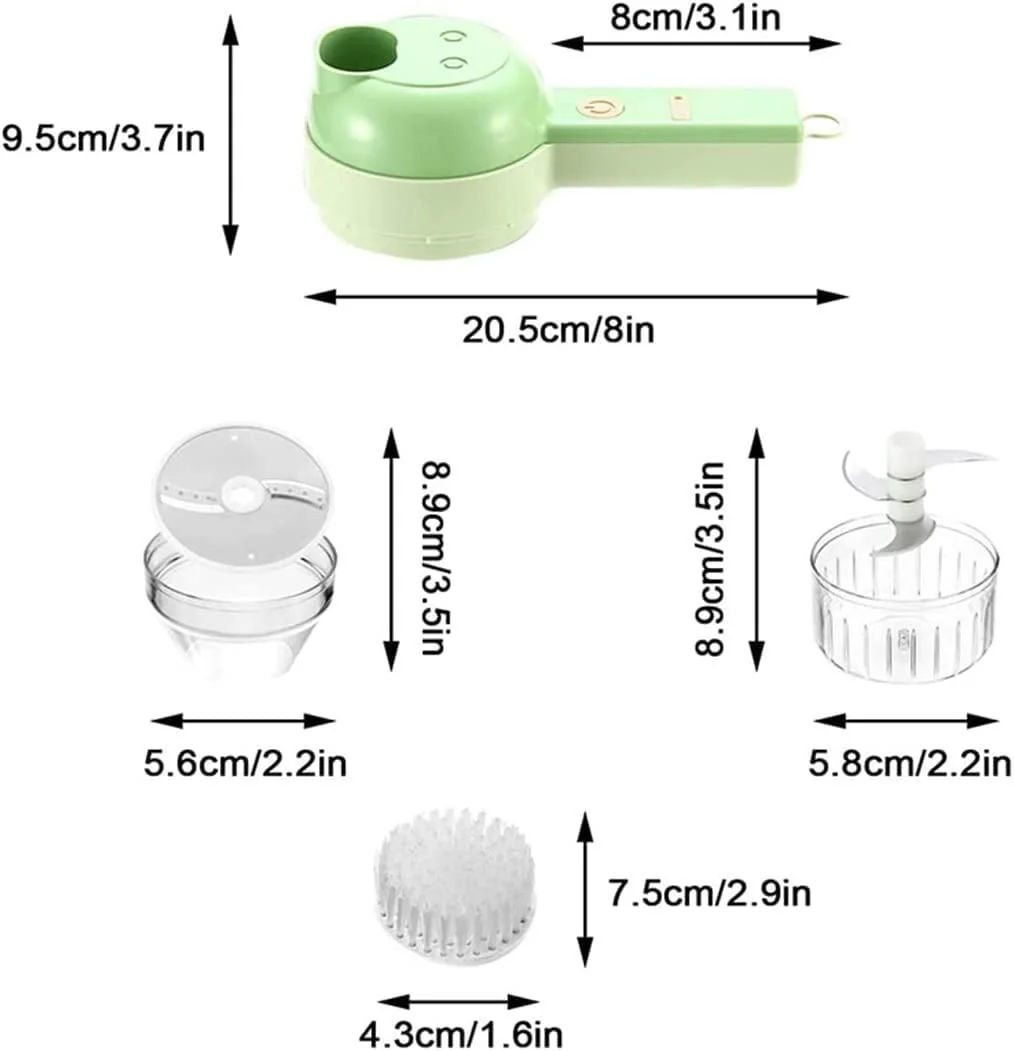 Faritha 4 in 1 Portable Rechargeable Electric Vegetable Cutter Set - Image 6