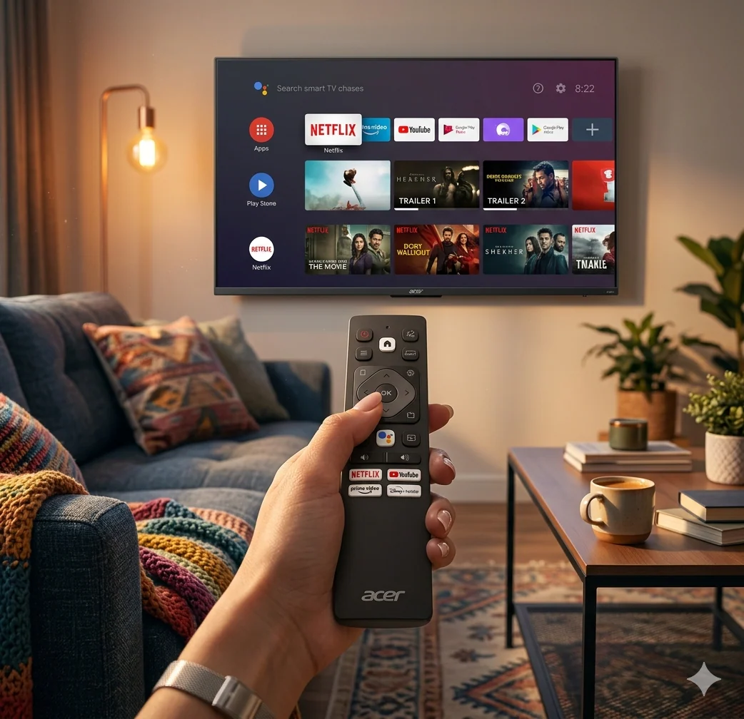 Acer Smart LED TV Remote Control – Compatible with Disney+ Hotstar, Netflix, YouTube & Prime Video with voice # - Image 5