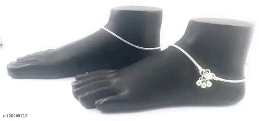 Elegant Silver-Plated Brass Anklets with Ghungroo for Women and Girls - Image 2