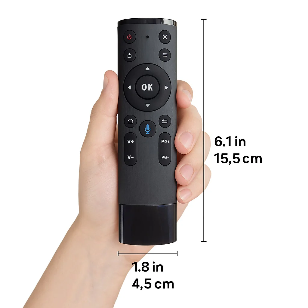 Wireless Air Remote Mouse with Voice Control & USB Receiver – Smart TV, Android TV Box, PC Remote Controller - Image 3