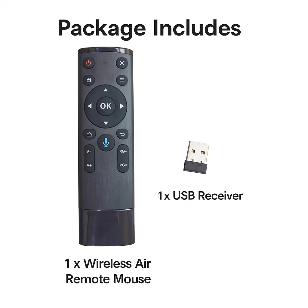 Wireless Air Remote Mouse with Voice Control & USB Receiver – Smart TV, Android TV Box, PC Remote Controller - Image 4