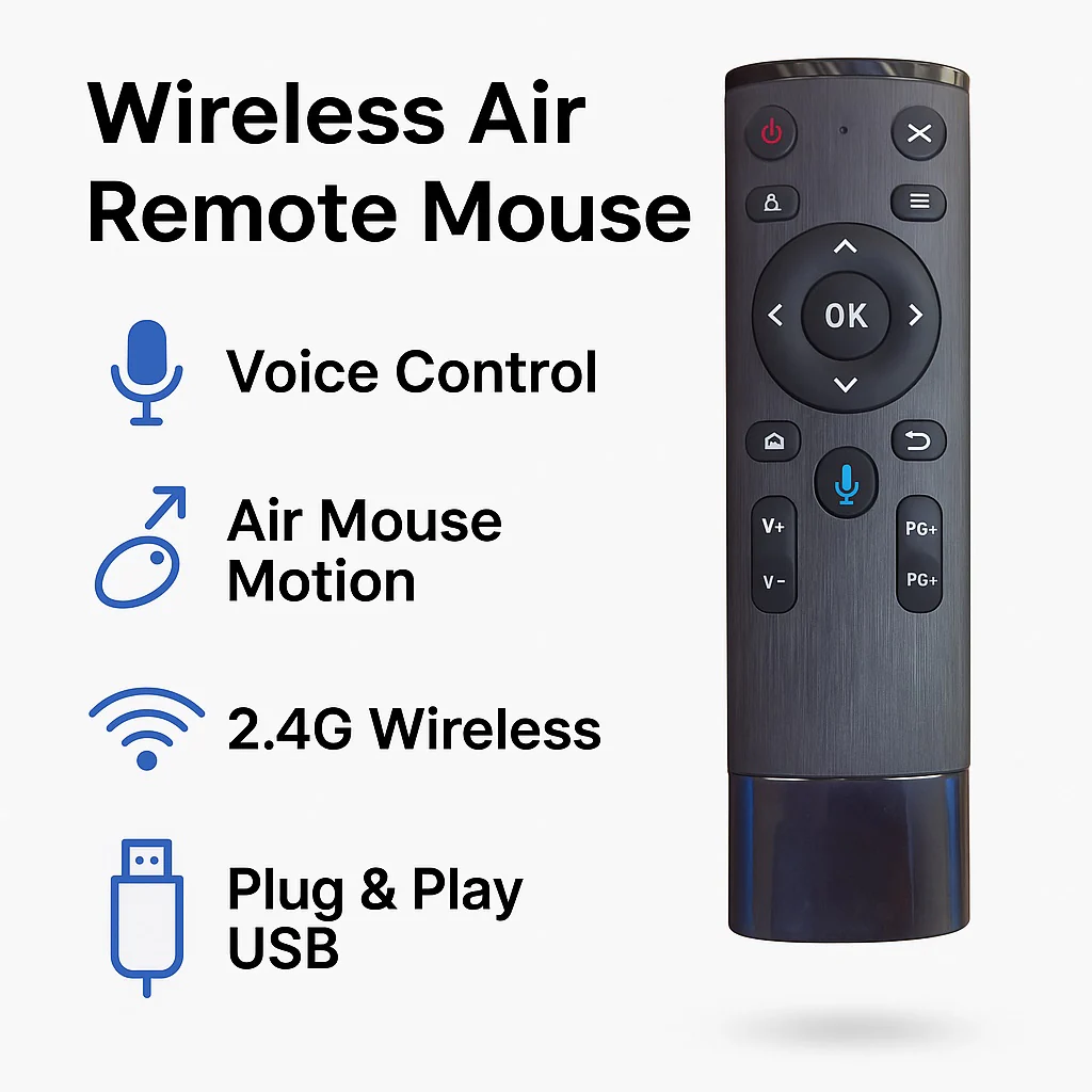 Wireless Air Remote Mouse with Voice Control & USB Receiver – Smart TV, Android TV Box, PC Remote Controller - Image 6