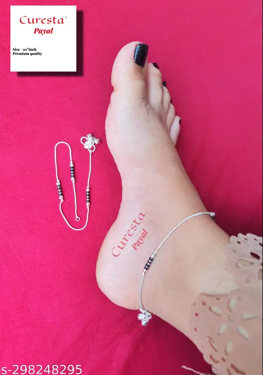 Allure Charming Women Anklets & Toe Rings - Silver Plated Alloy Chain Anklet - Image 2