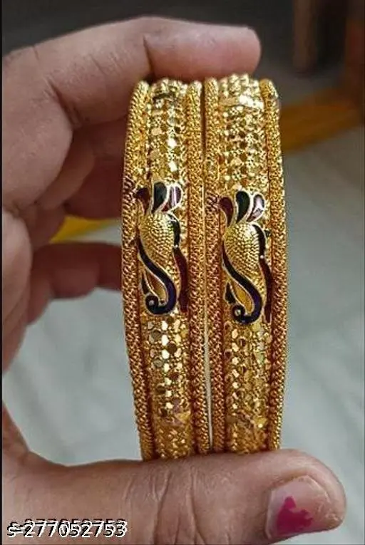 Allure Elegant Gold Plated Bangle Bracelet Set - Image 3