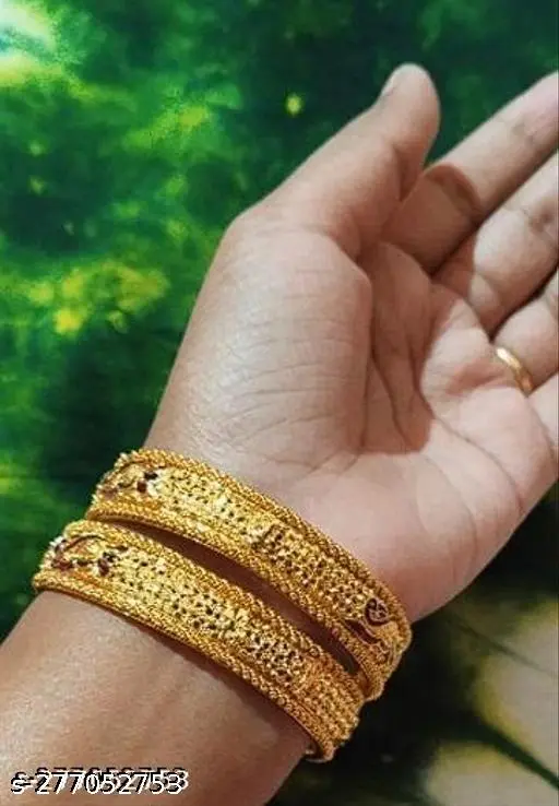 Allure Elegant Gold Plated Bangle Bracelet Set - Image 4