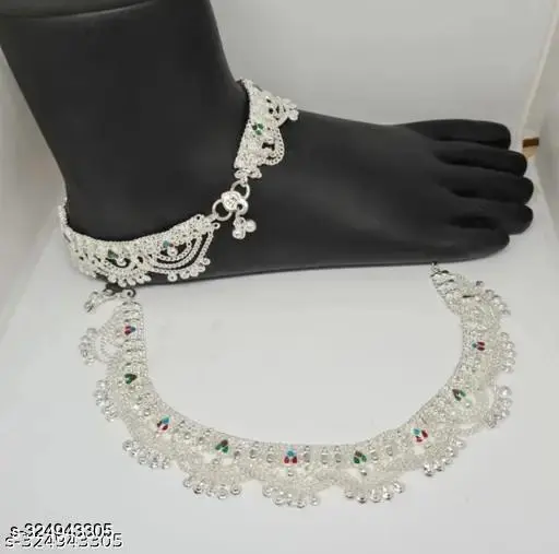 Allure Fancy Silver-Plated Women Anklets & Toe Rings (Set of 1) - Image 2