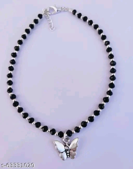Elegant Silver-Plated Brass & Copper Anklet – Free Size - Image 2