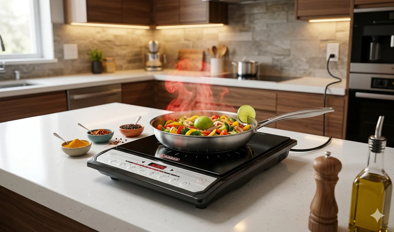 Arnad Induction Stove Portable Electric Induction Cooktop with Push Button Controls # - Image 3