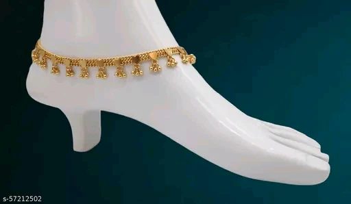 Beautiful Brass Women's Gold Plated Anklets - Image 2