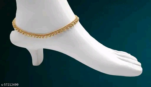 Elegant Gold-Plated Brass Women's Anklets - Free Size - Image 2