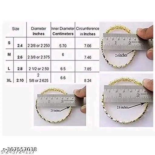 Elegant Gold-Plated Traditional Bangle Set for Women &amp; Girls - 4 Pcs with Cubic Zirconia Stones - Image 3