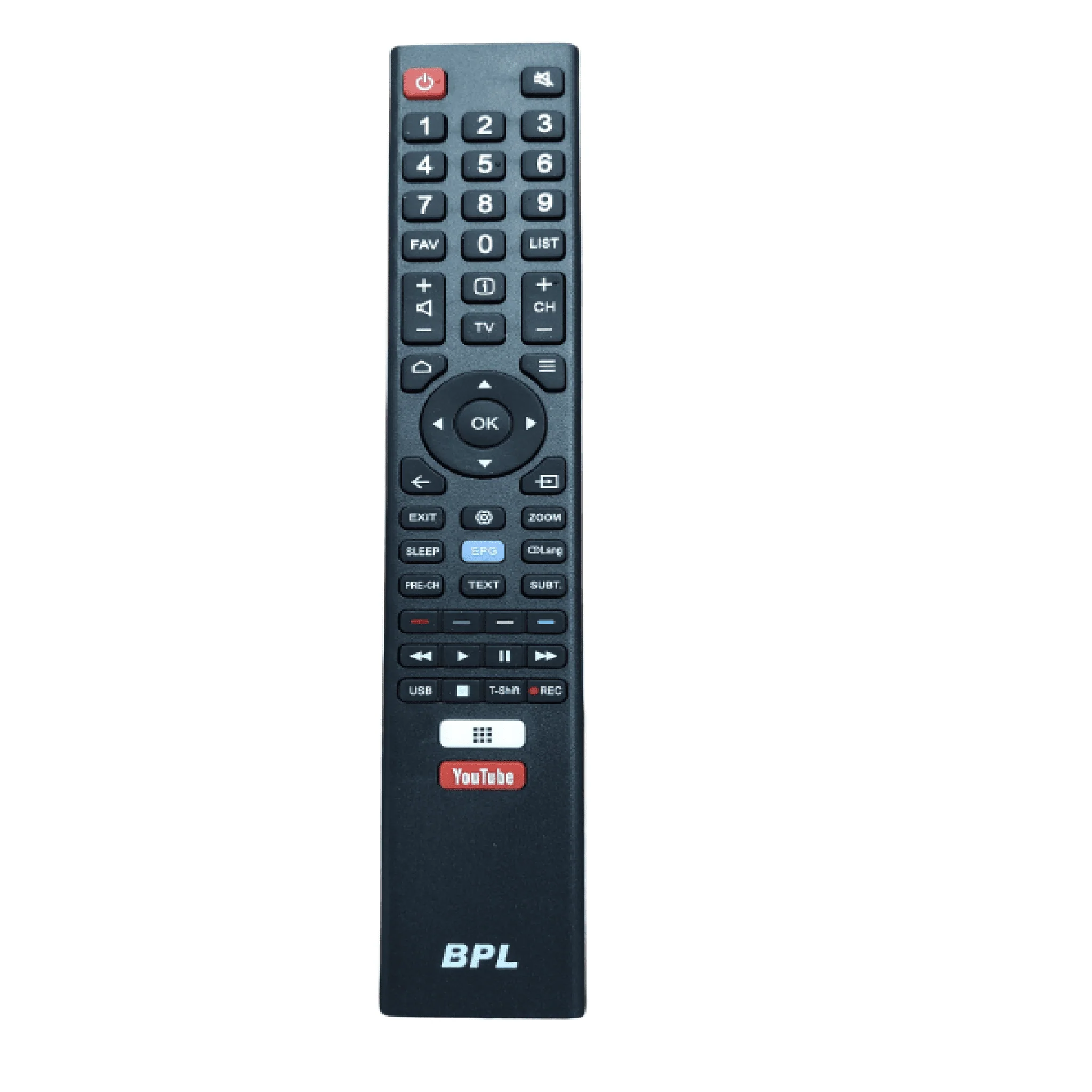 BPL Smart TV Remote Control – Replacement Remote with YouTube Shortcut #