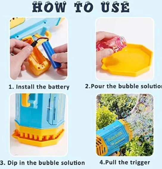 Bubble Gun Machine Kids Automatic Soap Based Bubble Blower - Image 3