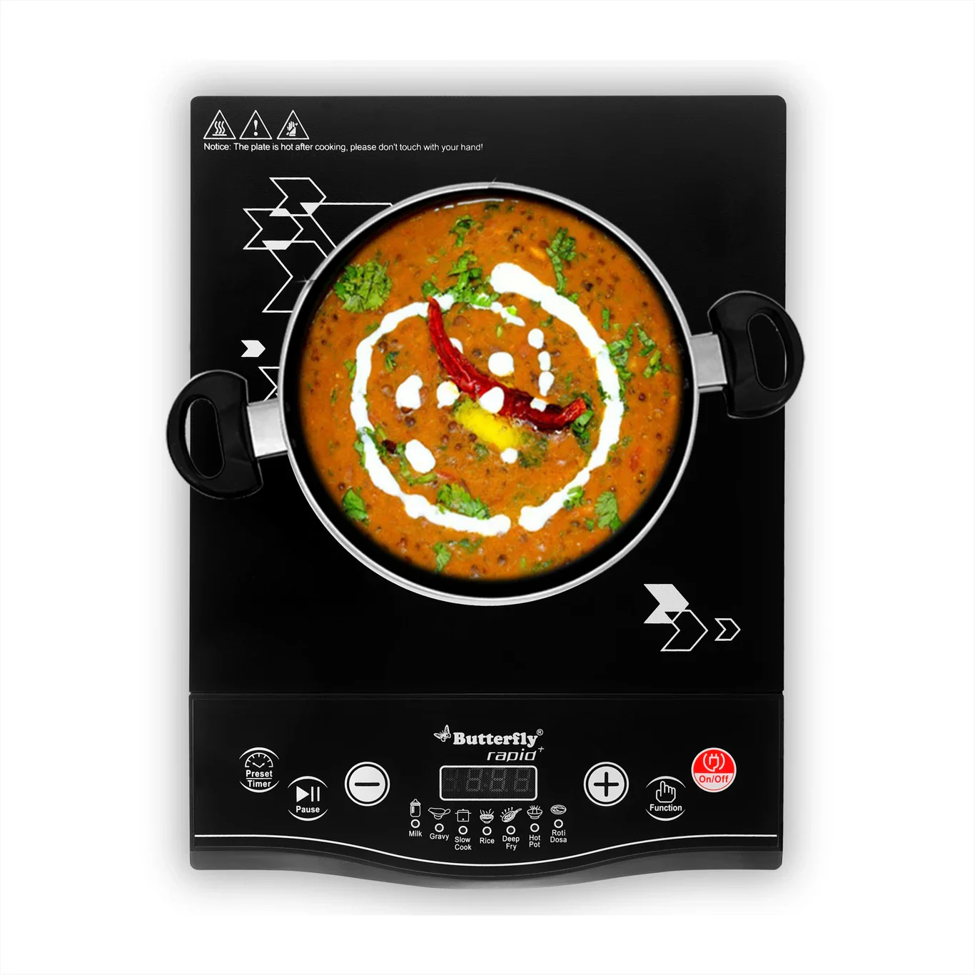 Butterfly Rapid Plus Power Hob 1700W Induction Cooktop with Push Button Controls # - Image 7