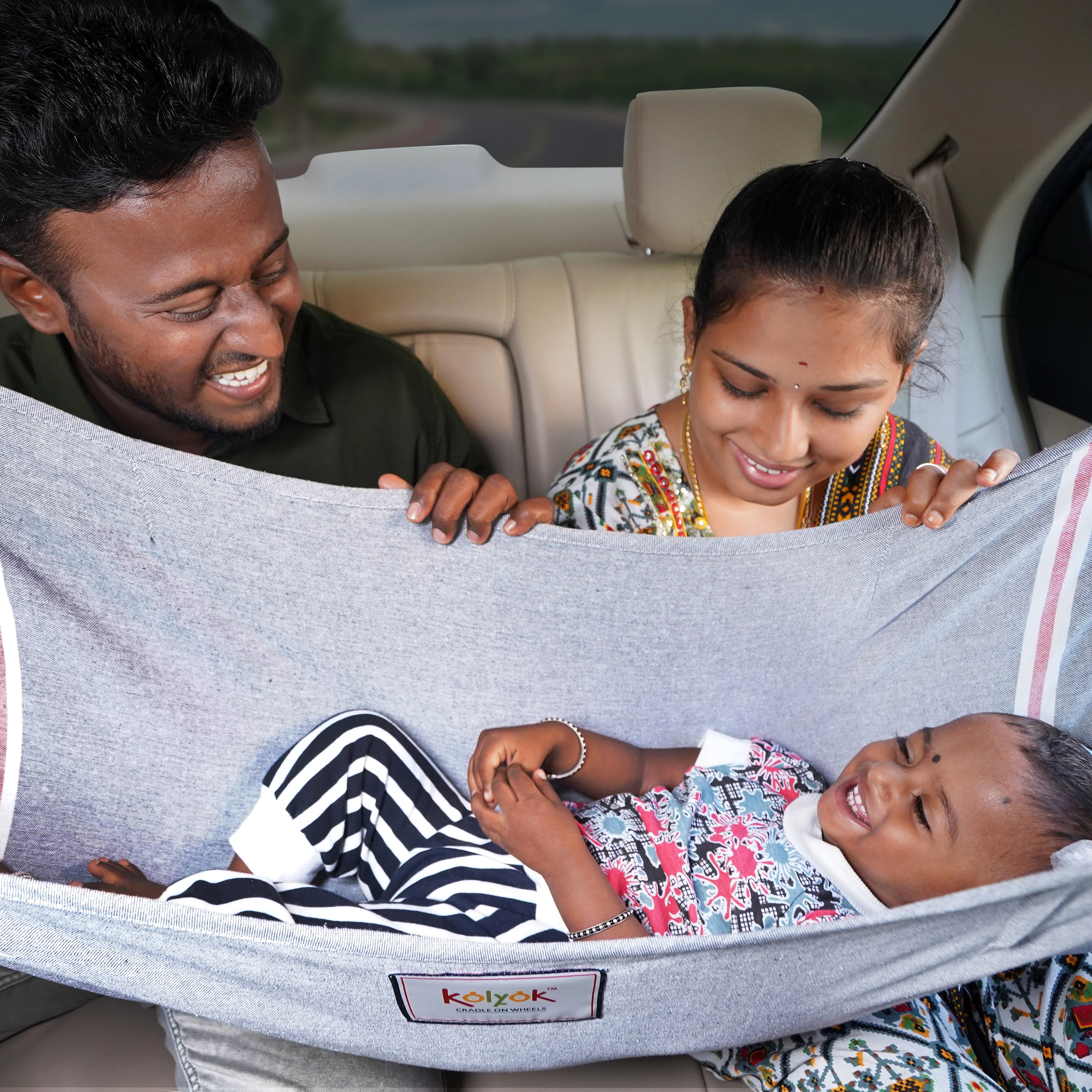 Kolyok Car Nap for Baby in car | Car Bed for Kids | Car Cradle for Baby | Portable Car Cradle Hammock | Car Travel Jula | Hangers and Carry Bag Baby onboard Sticker - Image 4