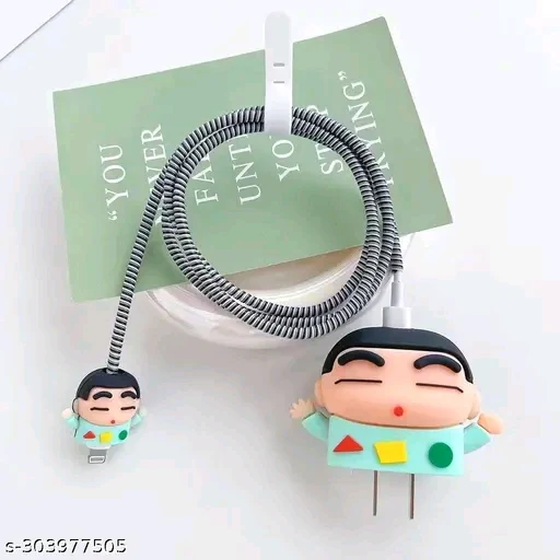 Cute 3D Cartoon Charger Cover for iPhone 18W-20W – Stylish Green Spiral Design - Image 2