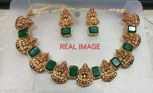 Elegant Gold-Plated Colorful Jewellery Set with Adjustable Necklace & Earrings - Image 2