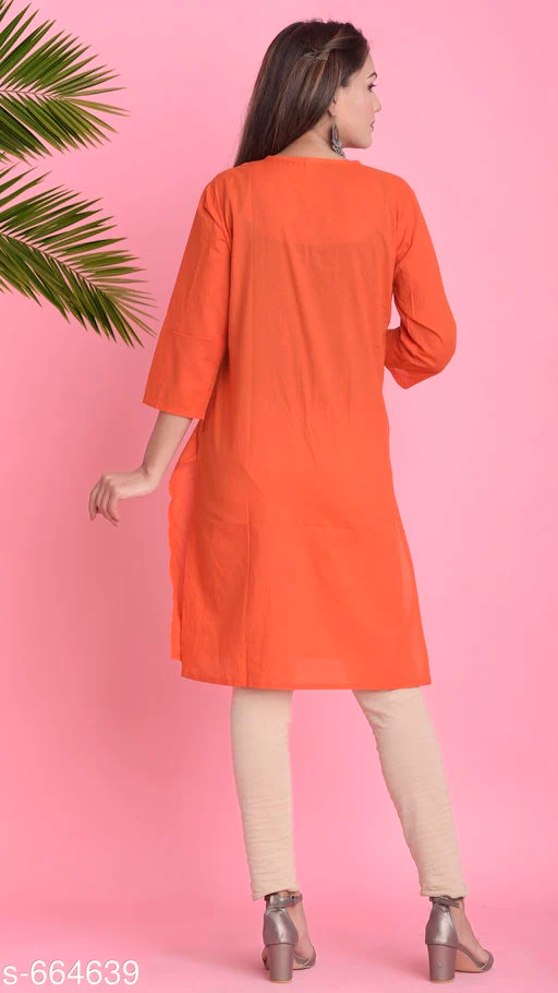 Women's Solid Cotton Kurti - Image 3