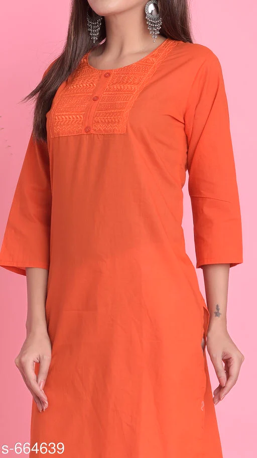 Women's Solid Cotton Kurti - Image 4