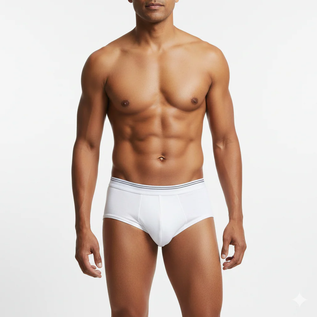 VIKING Men’s Miki Brief | White Cotton Innerwear | Size 110 cm | Comfortable Fit