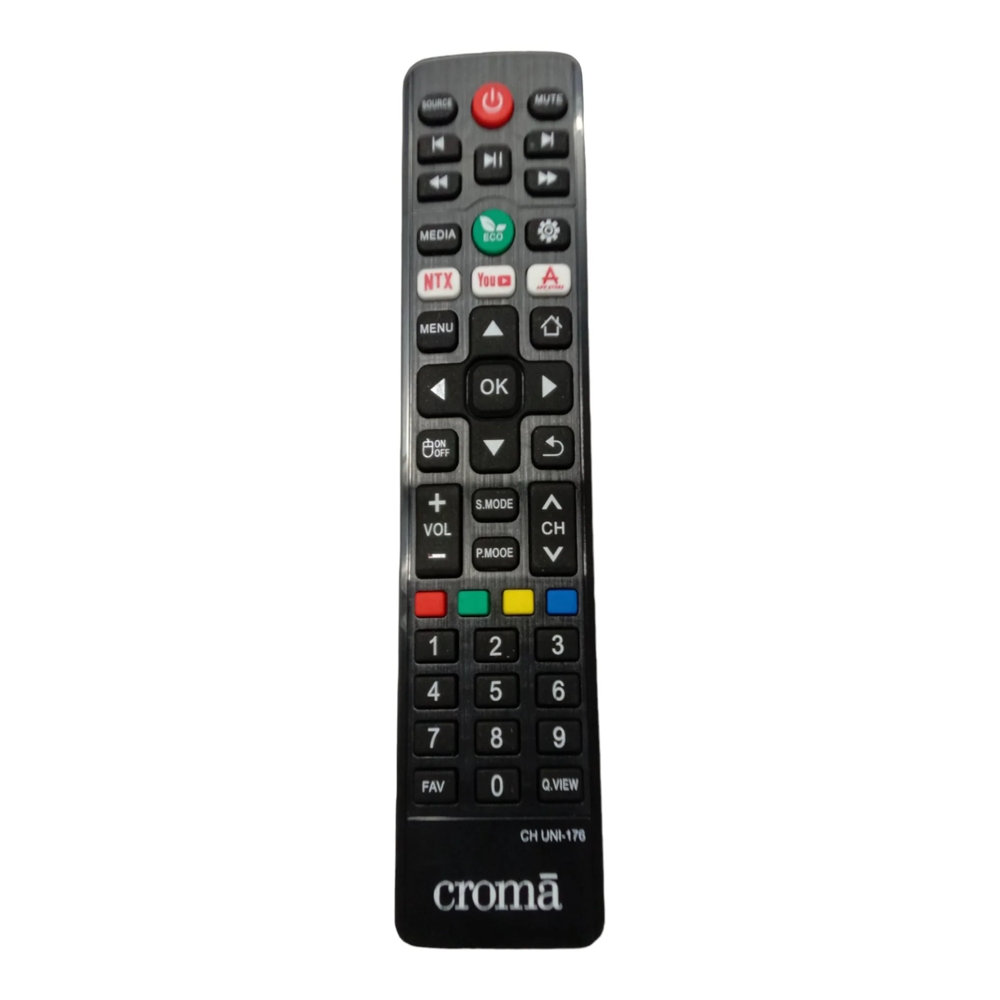 Croma Smart LED TV Remote Control – Compatible with Netflix & YouTube, High Sensitivity #