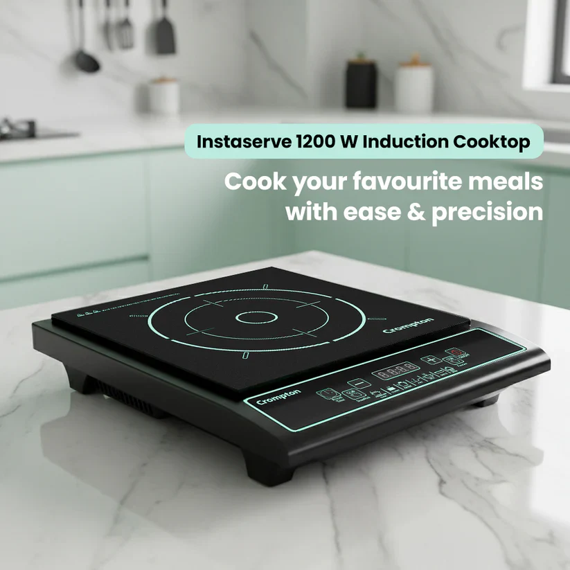 Crompton Instaserve 1200W Induction Cooktop with Push Button Controls & LED Display # - Image 6