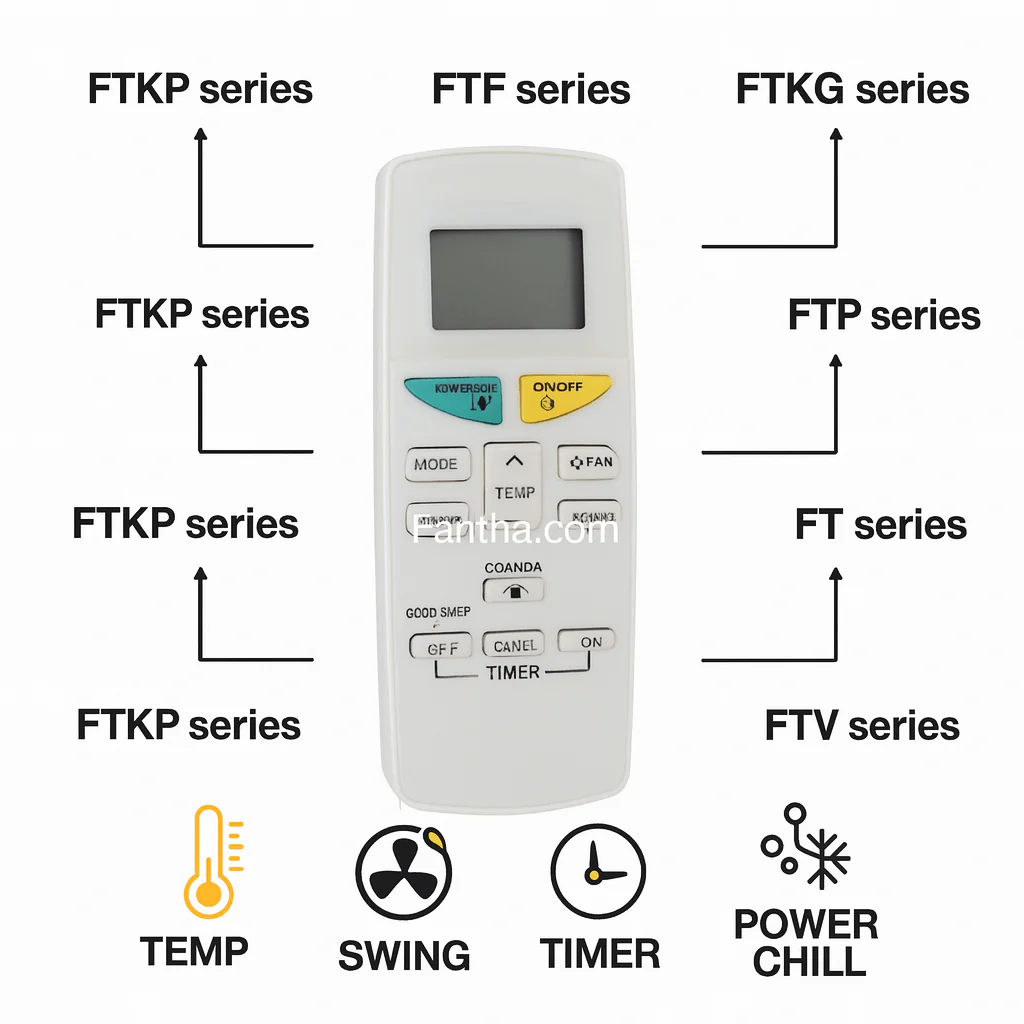 Daikin AC Remote Control 132A – Compatible Replacement for Daikin Air Conditioners# - Image 7