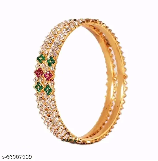 Diva Glittering Bangles – Elegant Gold-Plated Design with Cubic Zirconia - Image 2