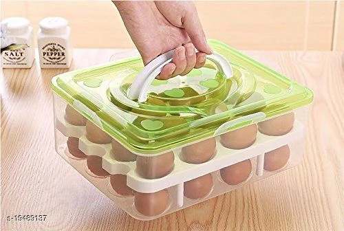 Double Layer 32 Grid Egg Storage Box for Vegetable Egg Storage - Image 2