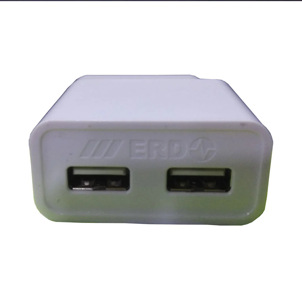 Dual USB Super Fast Charger with USB Cable for All Smart Phones (White) - Image 3