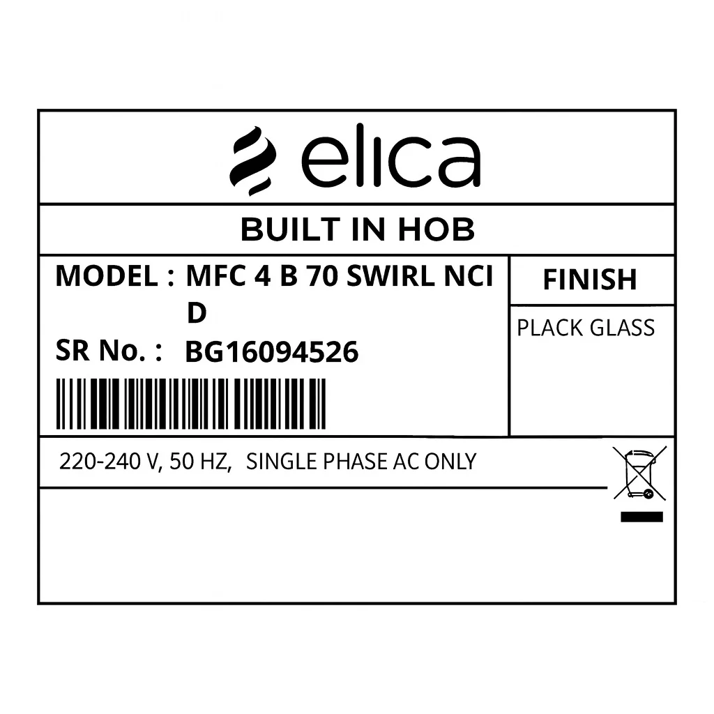 Elica Compatible Gas Stove Burner – Left Ring Burner for MFC 4 B 70 ED SWIRL NCI Hob (Black Glass, Single Piece Replacement) - Image 3