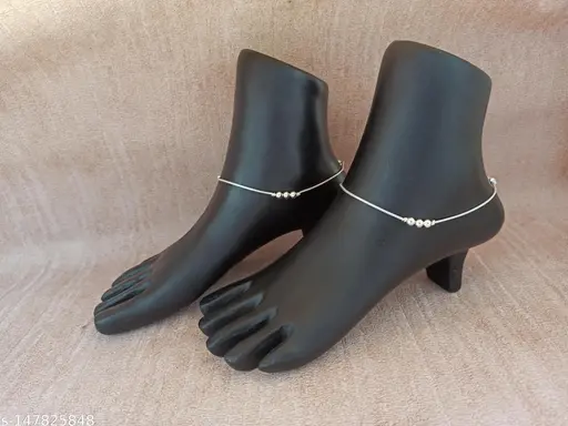 Elite Bejeweled Women Anklets &amp; Toe Rings – Silver Plated Elegance - Image 3