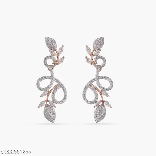 Elite Bejeweled Women Jewellery Set - Adjustable Silver-Plated Necklace &amp; Earrings with Cubic Zirconia - Image 4
