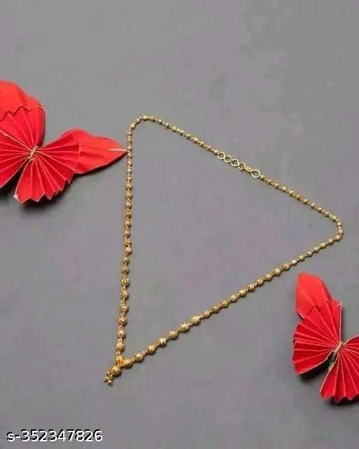 Elite Bejeweled Women’s Necklace &amp; Chain Set – Gold Plated with Artificial Beads - Image 4