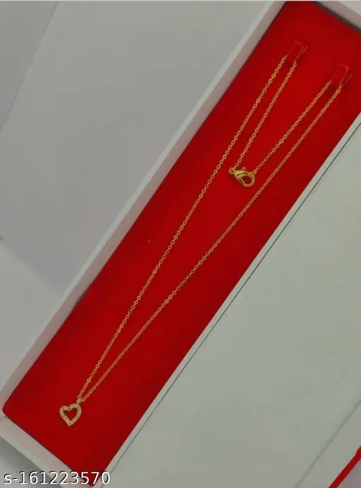 Elite Glittering Women Necklaces & Chains – Set of 3, Gold Plated with Cubic Zirconia - Image 2