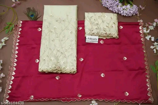Trending Embroidered Unstitched Half Saree Lehenga with Blouse & Dupatta for Women # - Image 4