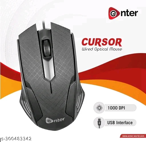 Enter Cursor Wired Optical Mouse - Sleek  Durable for Desktop Use - Image 4