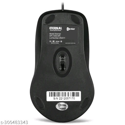 Enter Eternal Wired Optical Mouse – Smooth Precision, Sleek Design (Black) - Image 2
