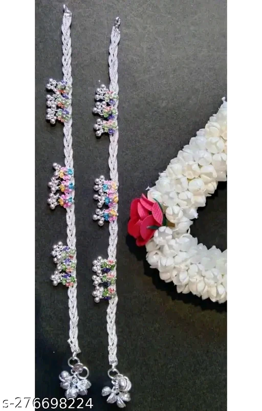 Elegant Silver-Plated Thick Anklet - Free Size - Image 2