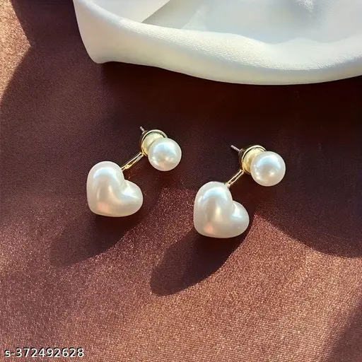 Gold-Plated Adjustable Ear Jackets with Pearls - Image 2