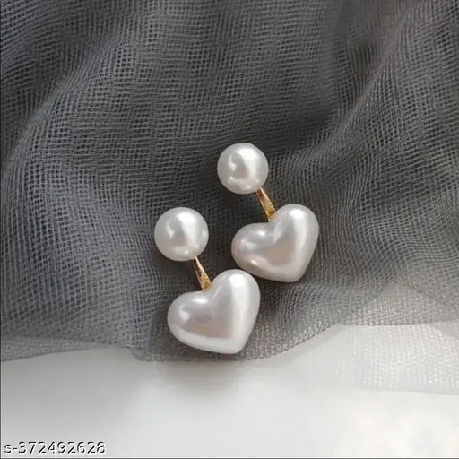 Gold-Plated Adjustable Ear Jackets with Pearls - Image 3