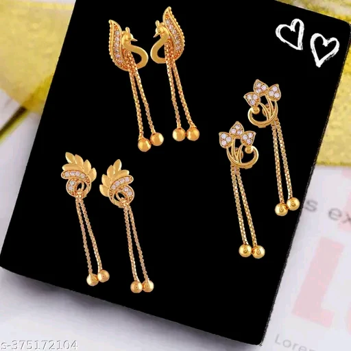 Fashionable Adjustable Drop Earrings & Studs Set with Cubic Zirconia