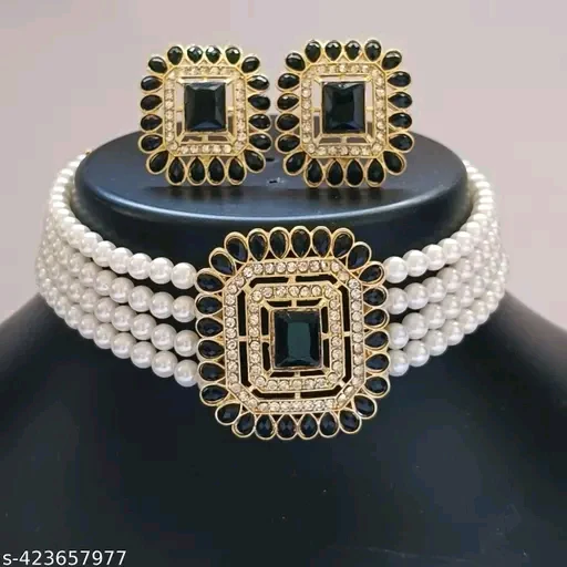 Elegant Gold-Plated Choker & Earrings Set | Feminine Grace & Timeless Beauty