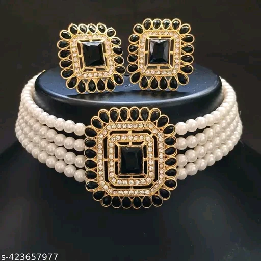Elegant Gold-Plated Choker & Earrings Set | Feminine Grace & Timeless Beauty - Image 2
