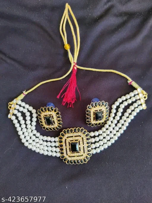 Elegant Gold-Plated Choker & Earrings Set | Feminine Grace & Timeless Beauty - Image 3