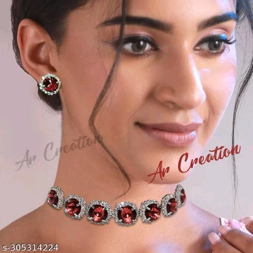 Feminine Unique Jewellery Set – Elegant Necklace & Earring Combo for Women - Image 3
