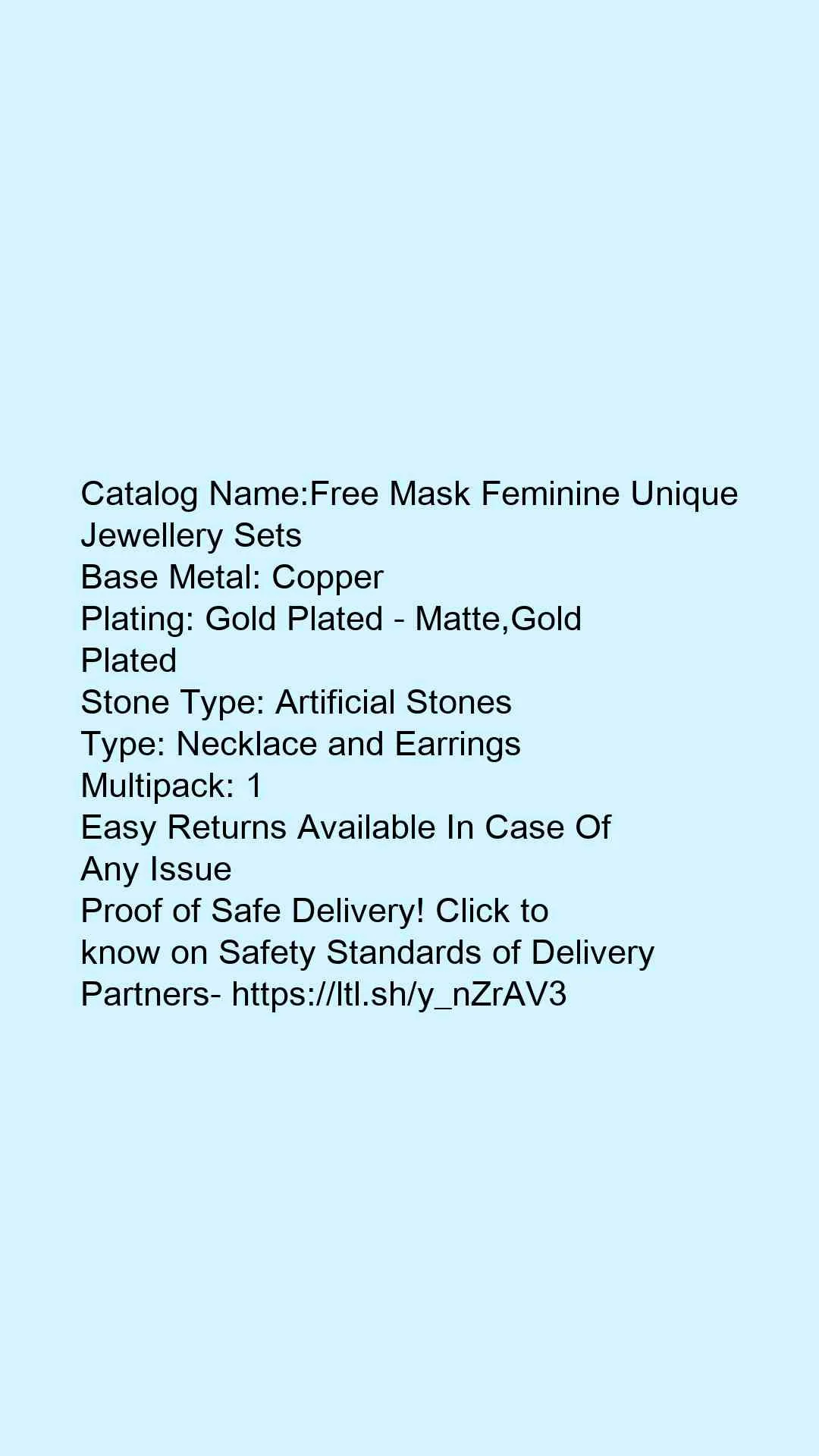 Free Mask Feminine Unique Jewellery Sets - Image 5