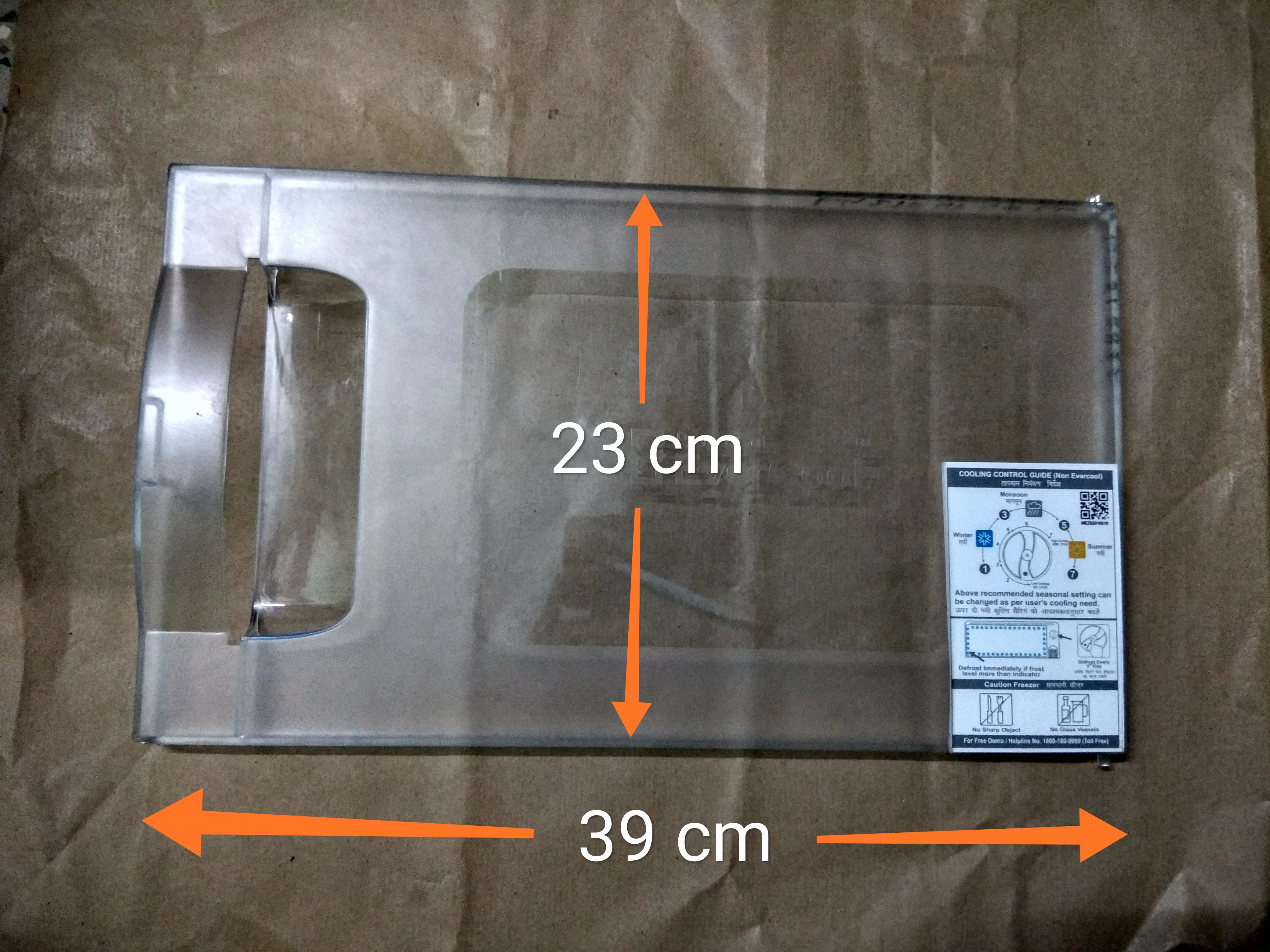 Freezer Door for LG Refrigerator 270 Litres Length 39 CM Breath 23 CM. - Image 5